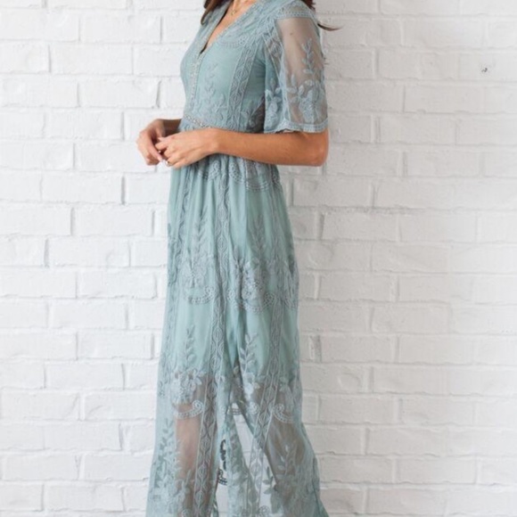 Boheme Dresses & Skirts - Boheme turquoise maxi dress, size S